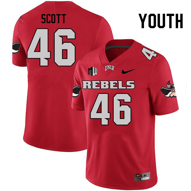 Youth #46 Brennon Scott UNLV Rebels College Football Jerseys Stitched Sale-Scarlet